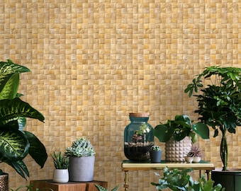 Papel pintado tradicional con efecto de tejido de cesta tejido de palma de ratán Revestimiento de paredes texturizado 3D - Natural