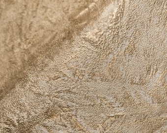 Gold Distressed Stonewall Wallpaper Rustic 3D Textured Vinyl Wallcovering perfect for adding texture and color to wall
