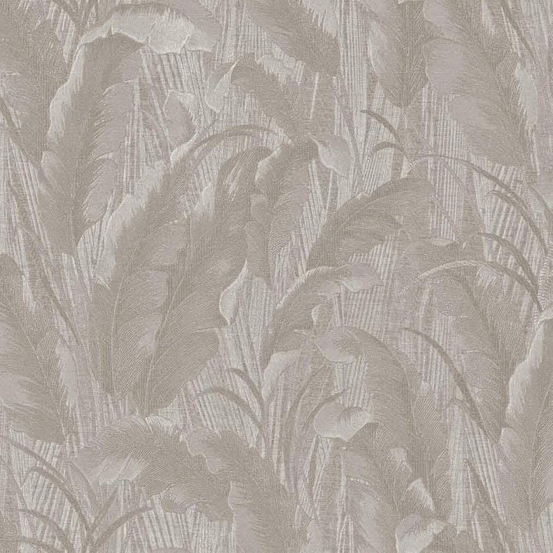 Neutral Feather Pattern Neutral Feather Textured Wallpaper – Soft Beige Botanical Wall Covering ...