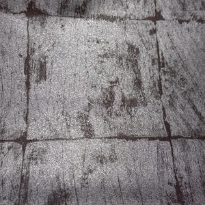 Tile Wallpaper Distressed Marble Stone Slab Effect 3D Textured Wallcovering Silver Grey Black
