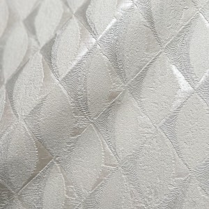 3D White Diamond Textured Metallic Wallpaper perfect for adding accent to your walls