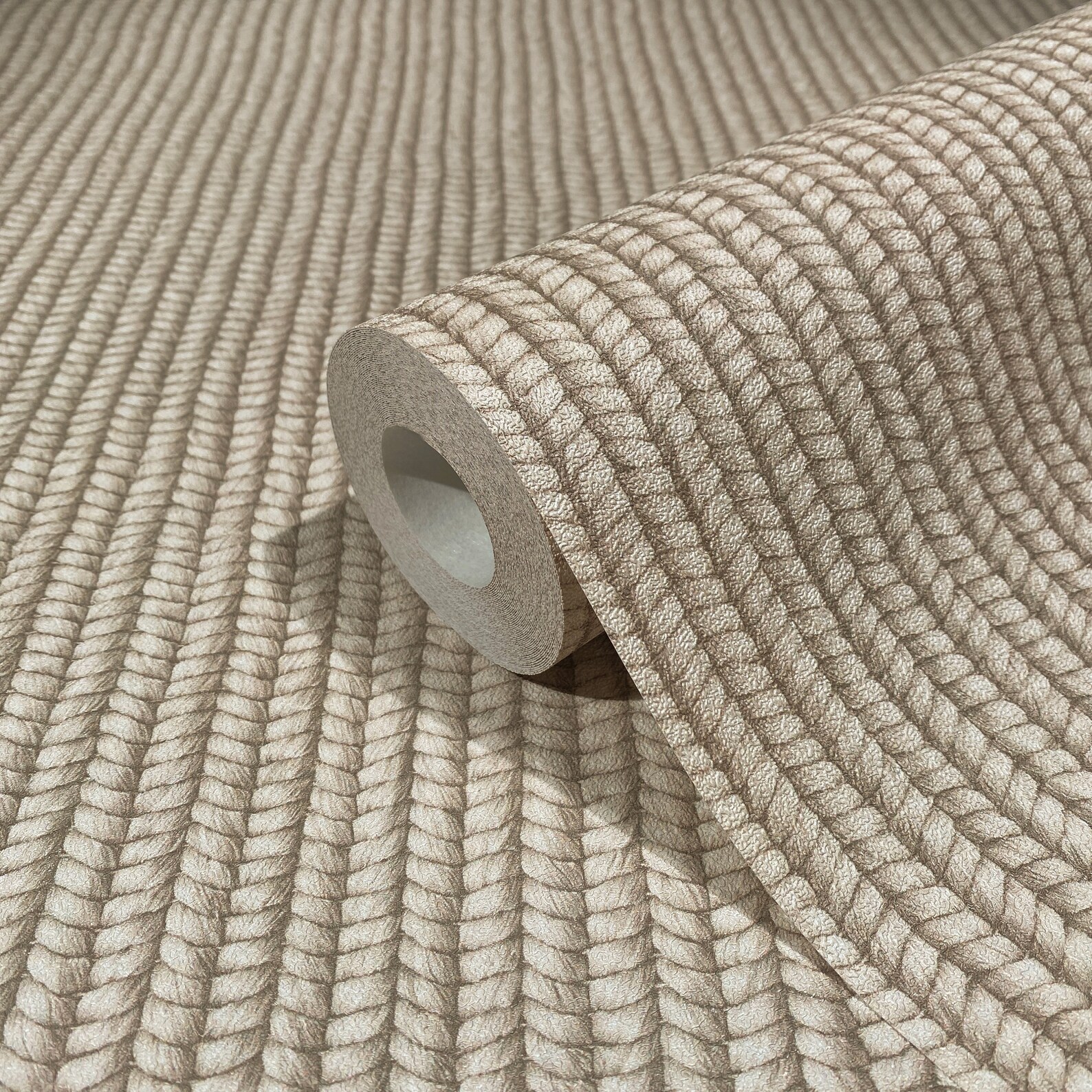 Braided Faux Raffia Wallpaper Rope Basketweave Grasscloth 3D Textured ...