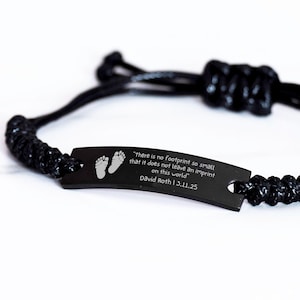 Miscarriage Black Engraved Bracelet for Angel Baby "No Footprint So Small" Sentimental Memorial Remembrance Baby Loss Gift Keepsake Dad Mom afbeelding 7