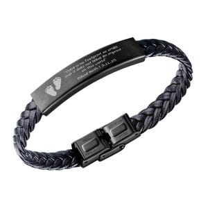 Miscarriage Black Engraved Bracelet for Angel Baby "No Footprint So Small" Sentimental Memorial Remembrance Baby Loss Gift Keepsake Dad Mom afbeelding 8