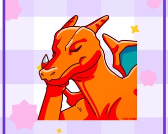 Lazy Charizard Decal - Waterproof Sticker or Fridge Magnet