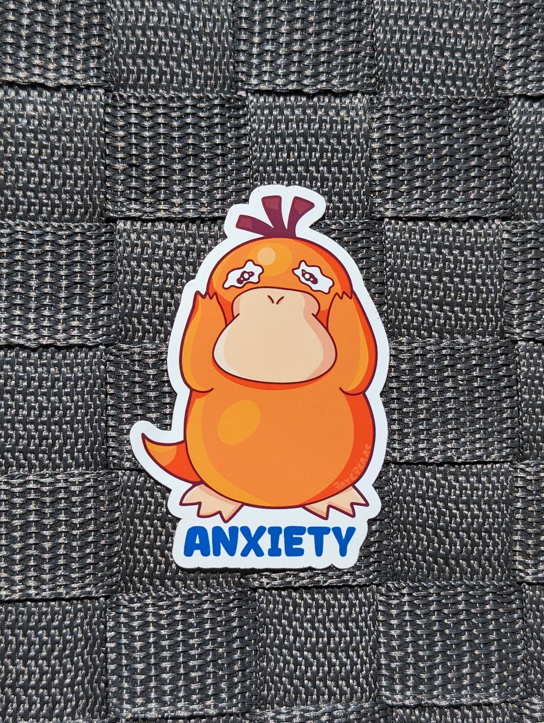 Psyduck Anxiety 3x2 Waterproof Glossy Sticker - Etsy