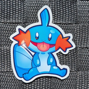 Mudkip Cute Sitting Waterproof Glossy Sticker