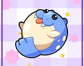 Spheal Roll - Adhesivo de vinilo brillante