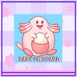 Chansey Baby on Board - Adesivo laminato da 3 pollici - Adesivo impermeabile, decalcomania per auto