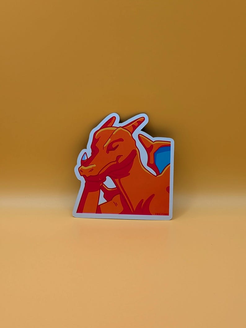 Mcharizardy Sticker Lazy Charizard Decal - Waterproof Sticker or Fridge Magnet - Etsy