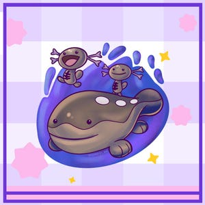 Wooper & Clodsire Glossy Vinyl Waterproof Sticker