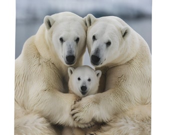 Shower curtain with Polar Bear family, great for the kids bathroom