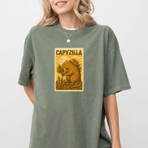 Funny Capybara T-shirt, Capyzilla Tee, Cute Comfort Colors Shirt, Animal Lover Gift, Men Women, Graphic Tee, Wildlife Shirt