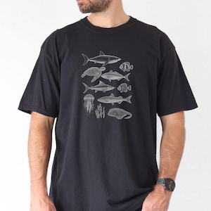 Vintage Fisch Tattoo Style T-Shirt, Retro Fischer Shirt, Fisch Shirt für Männer Frauen, Fischer T-Shirt, Fischer Geschenke, Ozean Shirt