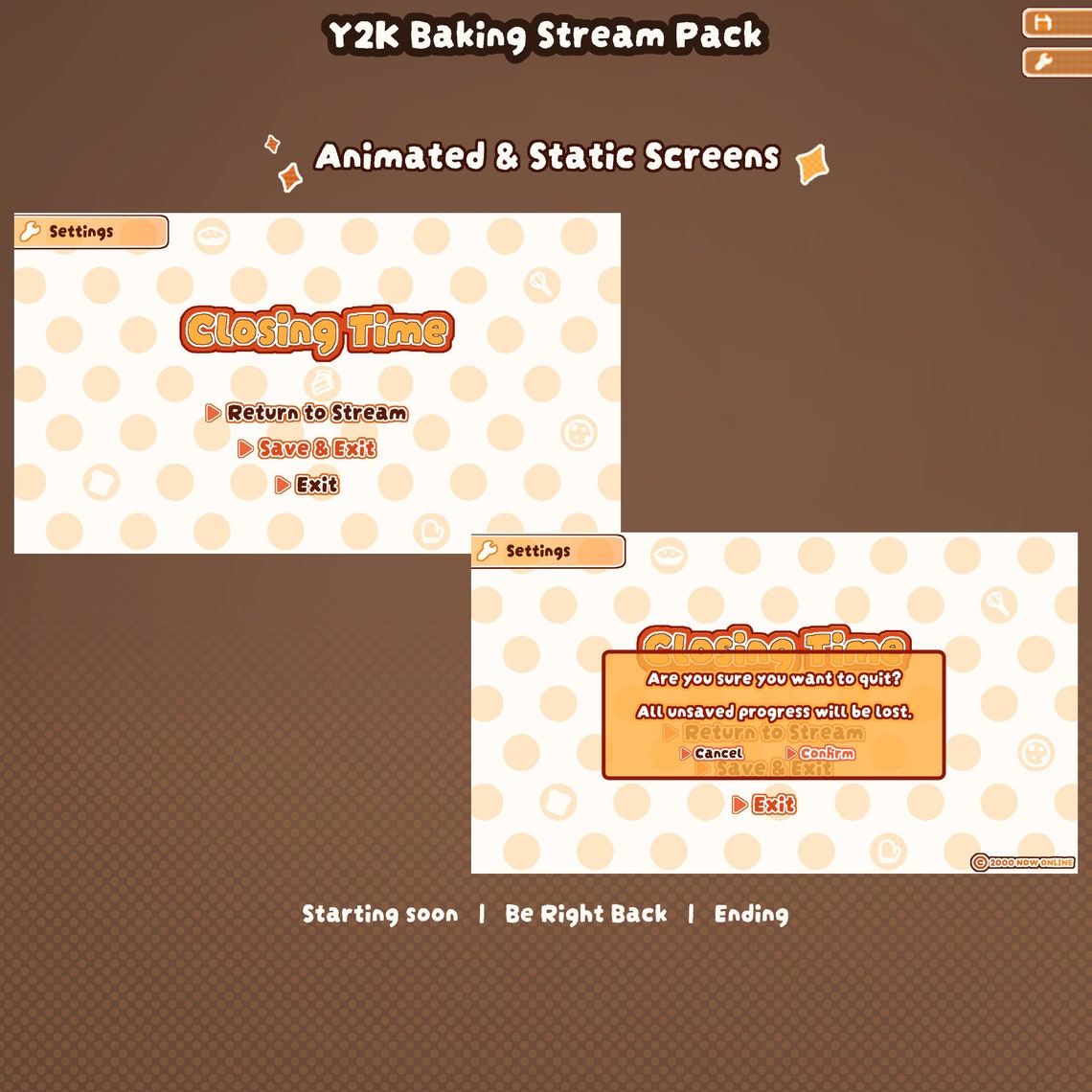 Pixelated Baking Stream Pack: Animated Overlays & Panels (digital ...