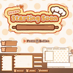 Pixelated Baking Stream Pack: Animerade överlägg och paneler (digital nedladdning)