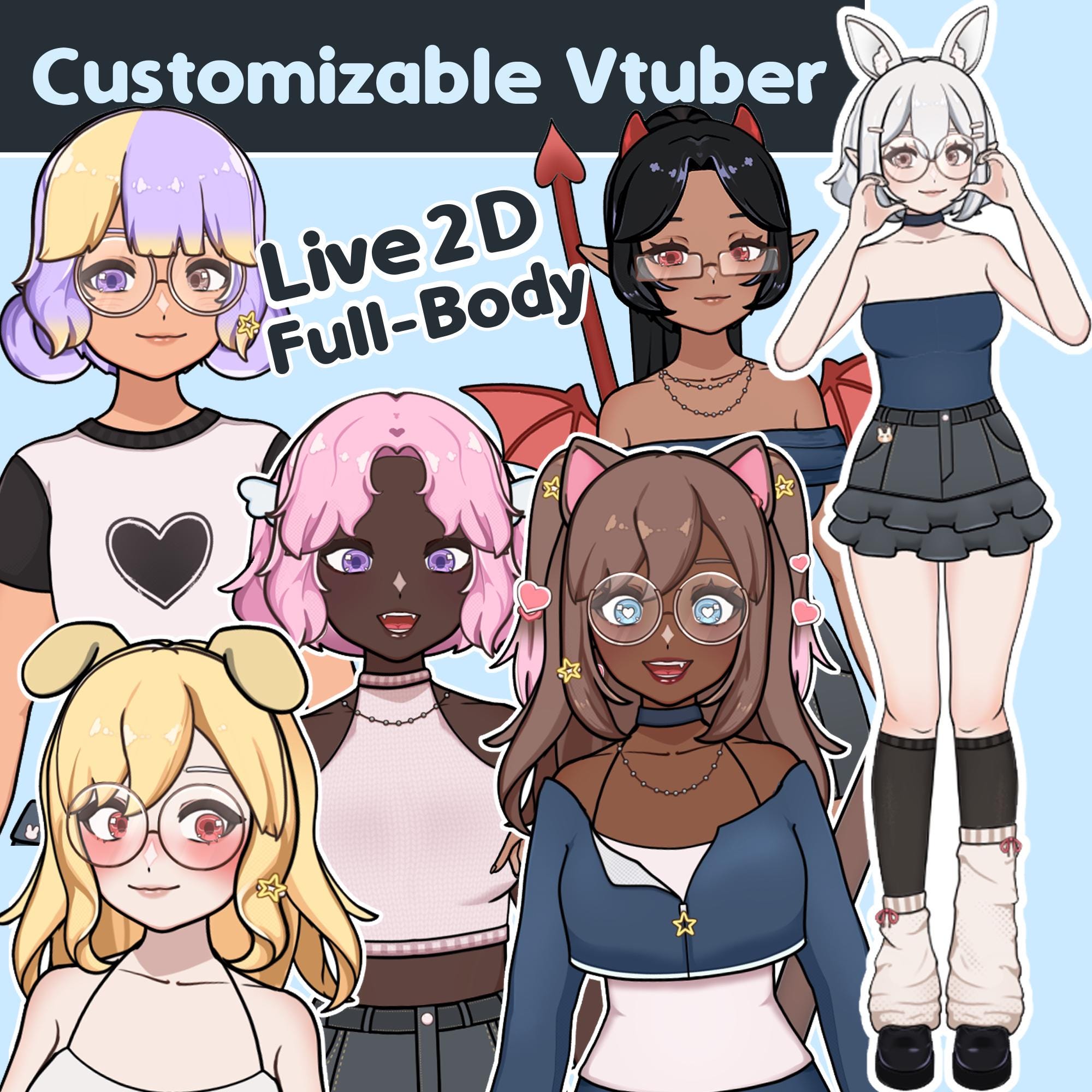 Customizable Live2D Vtuber Avatar: Premade Full-Body Model