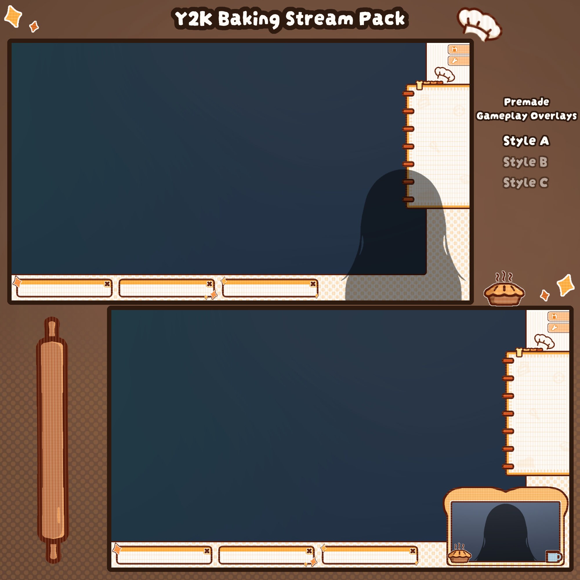 Pixelated Baking Stream Pack: Animated Overlays & Panels (digital ...