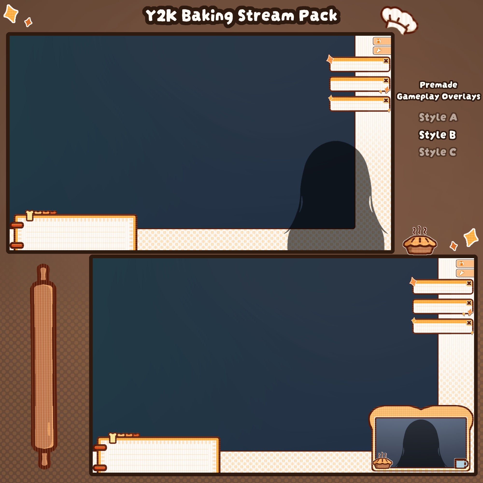 Pixelated Baking Stream Pack: Animated Overlays & Panels (digital ...