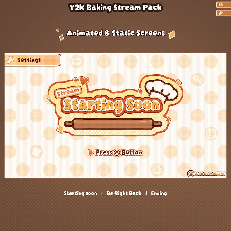 Pixelated Baking Stream Pack: Animated Overlays & Panels (digital ...