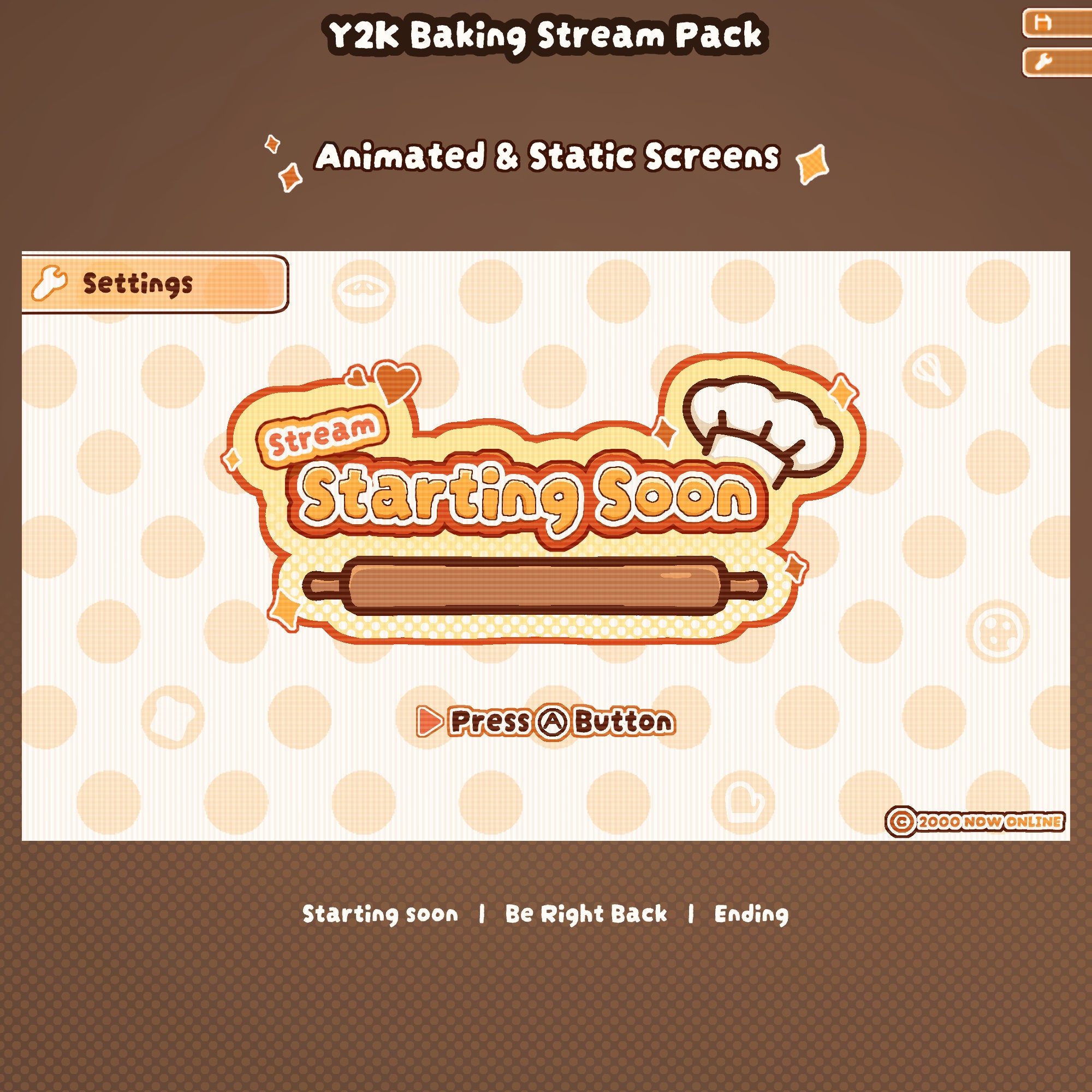 Pixelated Baking Stream Pack: Animated Overlays & Panels (digital ...