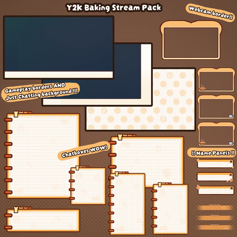 Pixelated Baking Stream Pack: Animated Overlays & Panels (digital ...