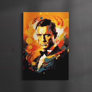 Daniel Craig Canvas Print Wall Art Gift Home Decor Print Home Wall Art Gift Boyfriend Gift Husband Gift James Bond Gift Studio Art Print