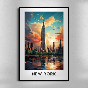 New York Reise Druck Gerahmtes Poster Reise Wand Kunst Reise Wohnkultur Reise Poster New York Geschenk Art