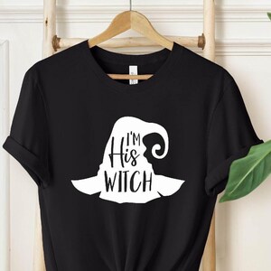 I&#39;m His Witch Couples Halloween Matching T-Shirt