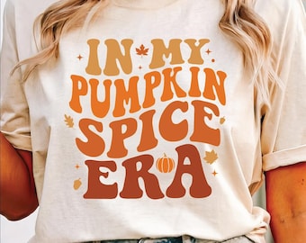 Koszulka Pumpkin Spice Era Comfort Colors: Jesienna kawa latte z okrągłym dekoltem