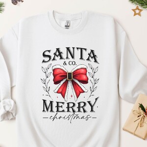 Sudadera navideña de Santa & Co: lazo navideño, suéter acogedor de invierno