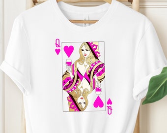 Queen of Hearts Graphic Tee: Retro Valentine's Day Shirt