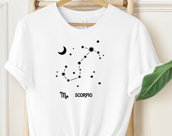 Camiseta del signo del zodiaco: camiseta de la constelación de Escorpio, regalo astrológico