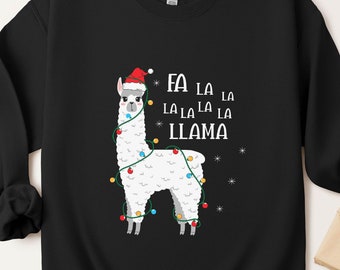 Fa La La Llama Christmas Sweatshirt - Funny Ugly Sweater Party Top