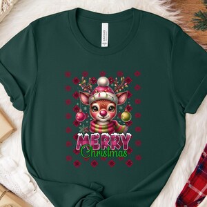 Merry Christmas Reindeer T-Shirt: Festive Holiday Tee