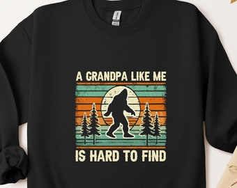 Grandpa Bigfoot Sweatshirt: Funny Retro Sasquatch Hoodie