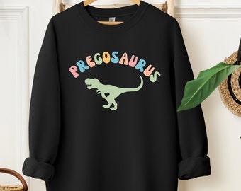Pregosaurus Schwangerschaft Ankündigung Sweatshirt: Lustiges erwartet Mama Shirt
