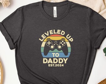 Camiseta "Subió de nivel a papá": regalo para papá gamer