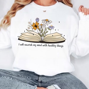 Mental Health Matters Shirt: Floral Book Design, Inspirational Tee