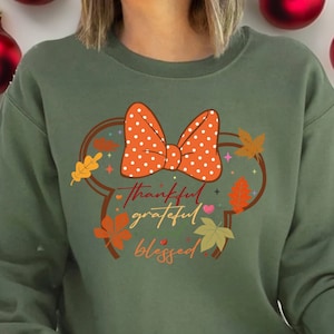Sudaderas de Disney con mensaje de agradecimiento de Minnie, camisetas para viajes de otoño a Disney, camisetas de Disney con mensaje de agradecimiento, regalos de Acción de Gracias, camisetas de agradecimiento, sudadera de Disney