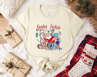 Santa's Favorite Nurse Christmas Shirt: Holiday Healthcare Tee