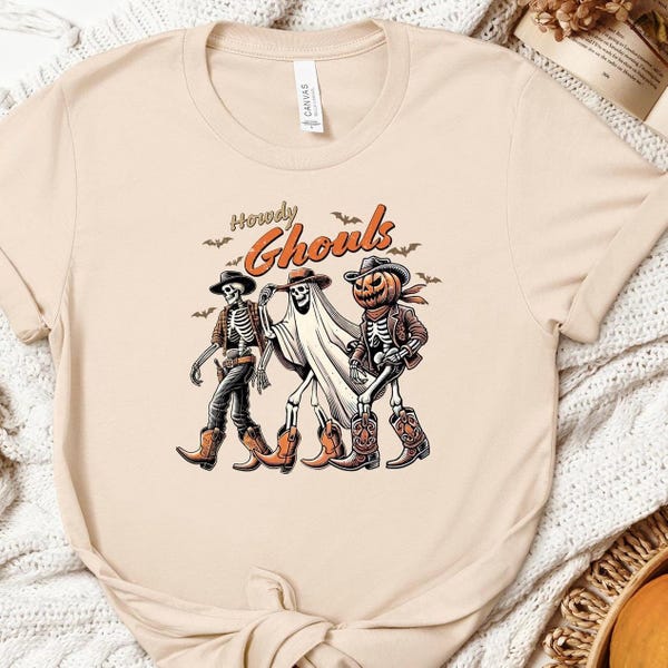 Halloween Howdy Ghouls Shirt: Western Cowboy Ghost Party