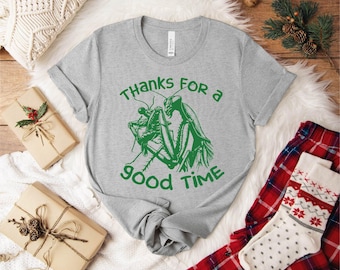 Camiseta gráfica divertida de mantis religiosa: camiseta de insectos con humor negro
