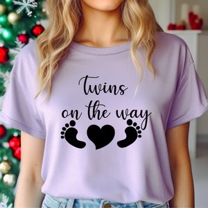 Chemise Twins On The Way : t-shirt pour faire-part de grossesse