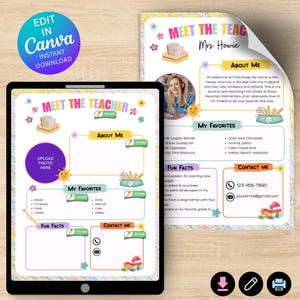Editable Meet the Teacher Template: Back to School Flyer for Parents and Kids (PDF Printable)