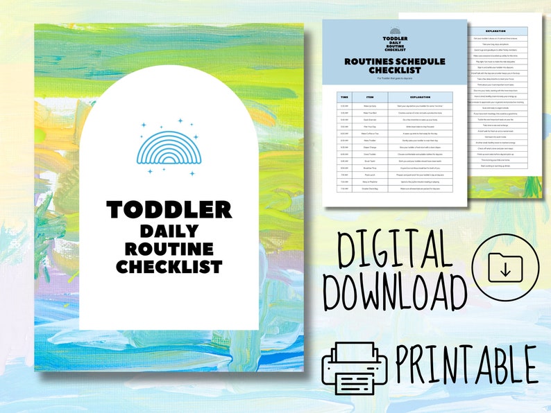 Toddler Daily Routine Checklist Kids Daily Routine Schedule Printable Visual Schedule image 1