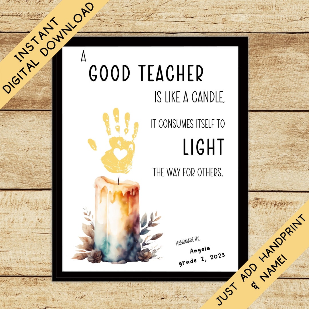 Teacher Appreciation Handprint Art Keepsake Art Personalized Gift From ...