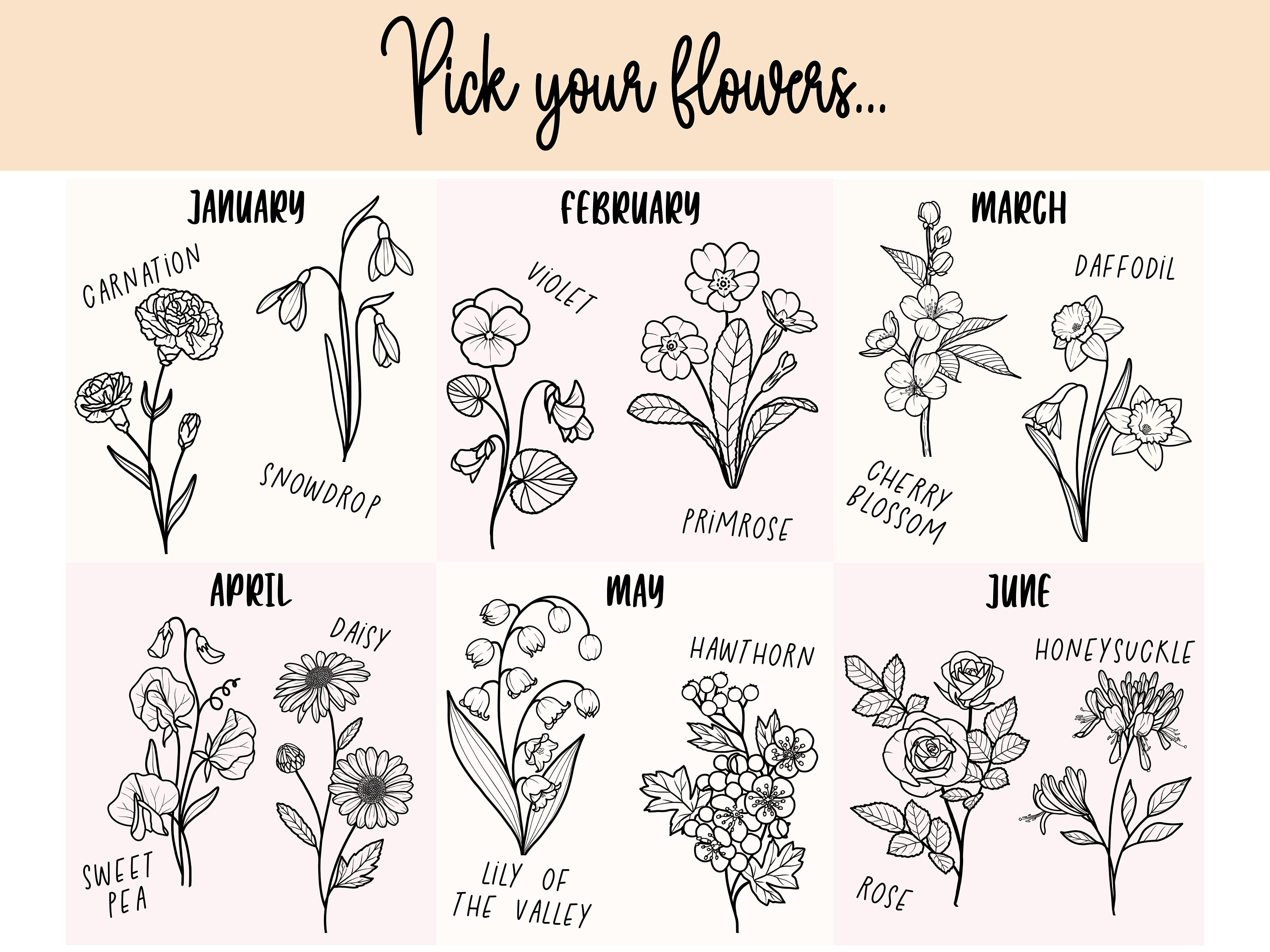 April Birth Flower Tattoo with Name