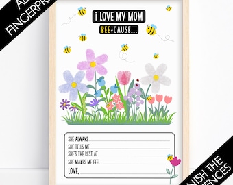 Fingerprint Flower Art: Mother&#39;s Day DIY Gift (Digital Download)