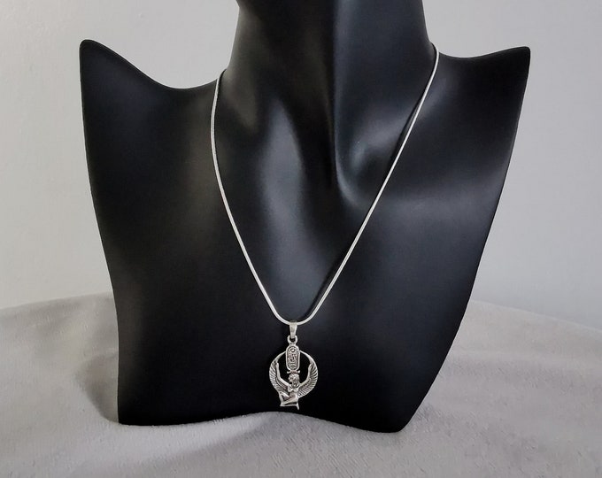Winged Goddess Isis Pendant (Sterling Silver)